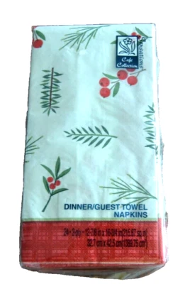 TARTAN BERRIES Paper Napkins by SENSATIONS 24 Dinner/Guest 2-Ply USA NIP 2005 - Image 1 of 3