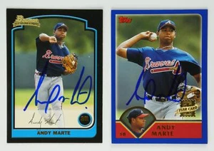 Andy Marte Signed 2003 Topps & 2002 Topps Trading Card Atlanta Braves Lot of 2 - Picture 1 of 4