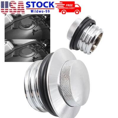 Cubierta de tapa de gasolina del tanque de combustible ventilado de montaje empotrado para Harley Touring Road King Foto 1 de 4