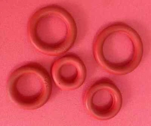 Rubber Vaginal Pessary Non-Sterile Red Set 5 (2 Inch,2.5 ,2.75 ,3,Inch,3.25"Inh - Picture 1 of 4