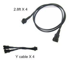 4Pcs Black 4 Pins Extension Cord 2.8ft For Motorcycle Led Underglow Lighting - Imagen 1 de 10