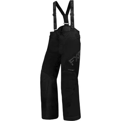 FXR Youth Clutch Snowmobile Pants Insulated Waterproof Black Ops Snow Bibs - Image 1 of 4