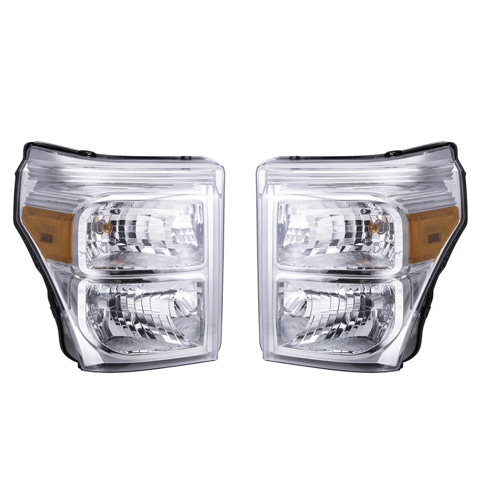 Fits 2011-2016 F-250 Super Duty Headlight Set BC3Z13008F FO2502290 Aftermarket Foto 1 de 4