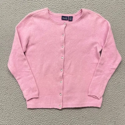 Hillard & Hanson Sweater Womens M Pink Angora Cardigan Classic Girly Barbiecore - Image 1 of 4