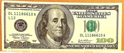 2003  $100.00 BILL,  BILL is MISALIGNED & 1's(4)  w/ FREE  Holder, DL 11186610 A - Image 1 of 4