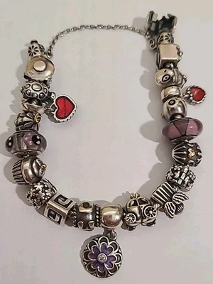 Pandora 17 Charm Sterling Silver Beaded Bracelet  - Image 1 of 4