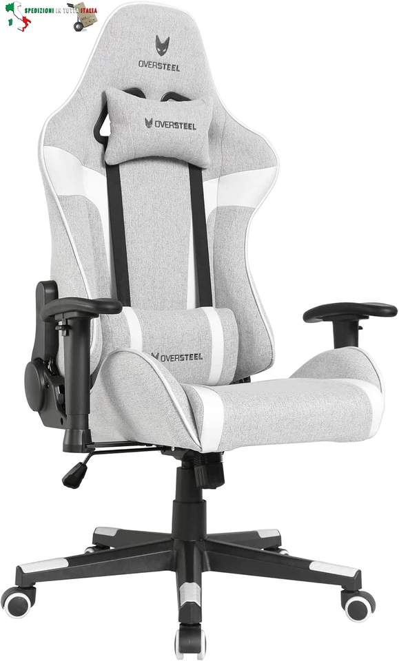 - ULTIMET Sedia da gaming professionale, tessuto traspirante, braccioli 2D, alte - Immagine 1 di 4