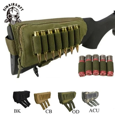 Tactical Buttstock Shell Rifle Cartridge Holder Ammo Pouches Gun Bullet Carrier - Image 1 of 4