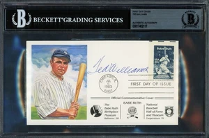 Ted Williams Signed 1983 First Day Cover Boston Red Sox Beckett #17402117 - Picture 1 of 2