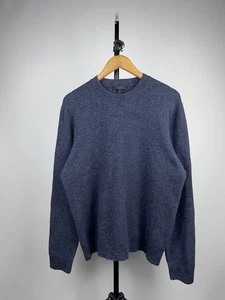 Suéter de punto pesado de mezcla de lana texturizada azul marino COS de lujo para hombre talla L - Imagen 1 de 12