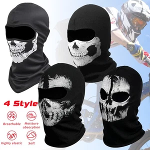 Balaclava Hood Face Mask Ghost Skull Headwear Ski Motorcycle Helmet Halloween - Picture 1 of 39