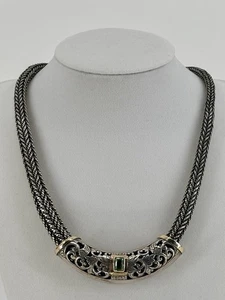 Collar de plata esterlina estilo Royal Bali vintage 123 g con ~ 1 quilate de turmalina - Imagen 1 de 7