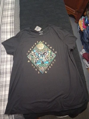 Torrid T-Shirt Size 0X Classic Fit  Inspire Growth & Live Wisely  Black NWT - Image 1 of 4