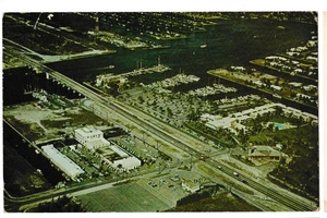 PIER 66 NEW BRIDGE From Air Aerial View Ft Lauderdale Florida Postcard 1961 - Bild 1 von 2