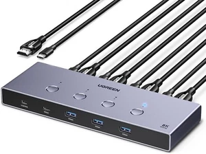 UGREEN HDMI KVM Switch 4 Stück 1 Monitor Support 8K@60Hz 4 Port USB KVM Switches - Bild 1 von 8