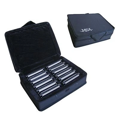 Blues-Harmonika-Mundharmonika-Set 12 STÜCK- in verschiedenen Tönen, mit Koffer!n