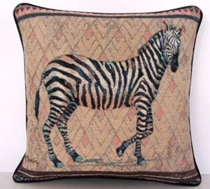 Zebra - Paul Brent "Tribal Trek", neutrale, geometrische Formen Gobelin Kissen neu - Bild 1 von 9