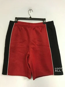 Converse Men's All Star Embroidered Shorts Sport Black Red Size Medium - Picture 1 of 2