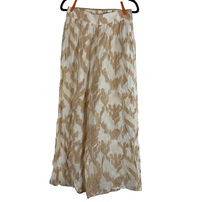 Peace Love World Boheme Collection Regular Printed Pull On Pants XS Cream Beige - Image 1 of 4