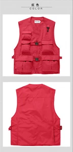 Men thin teen lovers tooling vest outdoor multi-pocket photographer fishing vest - Picture 1 of 11
