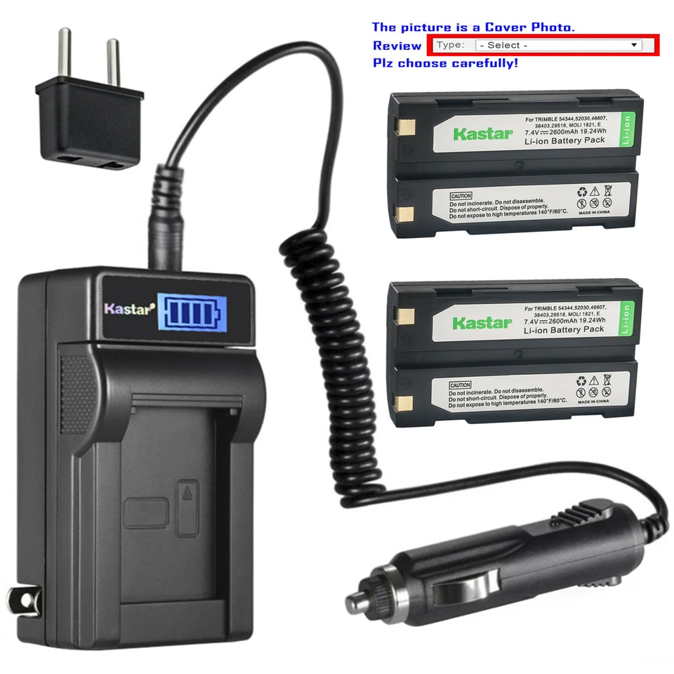 Cargador de CA Kastar Batería LCD para D-Li1 Ei-D-Li1 Trimble R4 HP PhotoSmart C912XI Foto 1 de 4