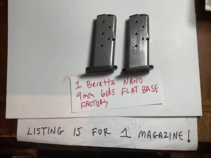 (1) PB Beretta Original Magazine NANO 9mm 6 rounds with flat base - Picture 1 of 7
