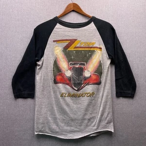 Vtg ZZ Top Eliminator Tour 1983 Mens S / M Across America Graphic Jersey T Shirt - Picture 1 of 9