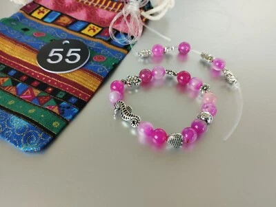 Mädchen Armband 8mm Rosa Perlen  - Bild 1 von 2