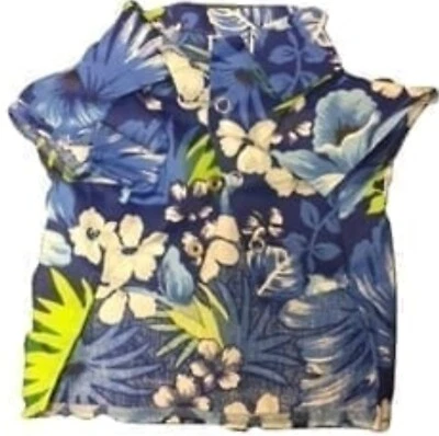 Camisa tradicional con estampado hawaiano para perros - Pequeña | Diseño floral azul océano Foto 1 de 2