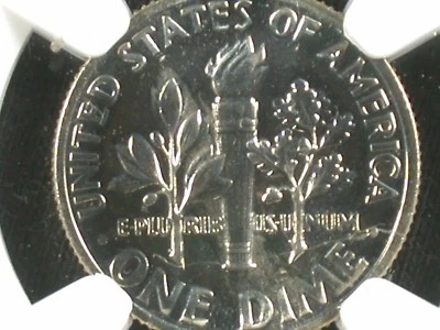 1970 S 10C Proof Roosevelt Dime - Reverse Strike Thru Mint Error - PF 67 NGC - Image 1 of 4