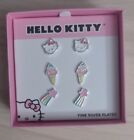 Hello Kitty Sanrio Silver Plated Charm Earrings Y2k Set Kawaii Sweet Pastel
