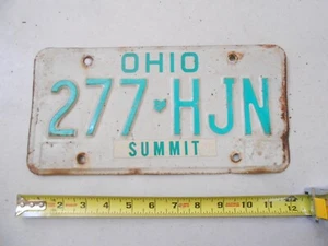 VINTAGE 1960'S OHIO AUTO LICENSE PLATE 277HJN TRUCK CAR FARM FRESH RAISED LETTER - Picture 1 of 4