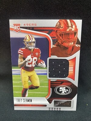 Trey Sermon Rookie RC Patch 2021 Panini Playbook #RMA-TSE San Francisco 49ers - Image 1 of 2