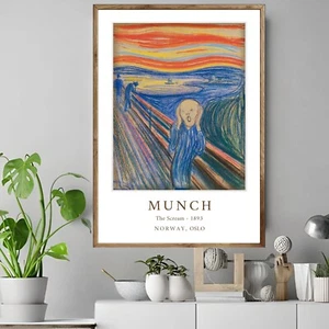 Edvard Munch - The Scream (1893) - Vintage Museum Wall Art Poster/Canvas Print - Picture 1 of 3