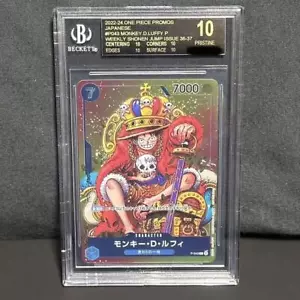 BGS 10 BLACK LABEL One Piece Card Monkey D Luffy Weekly Shonen Jump Promo 2022 - Picture 1 of 2