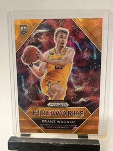 2021 Prizm Draft Picks Franz Wagner Orange Wave Fireworks Rookie 51/75 - Picture 1 of 2