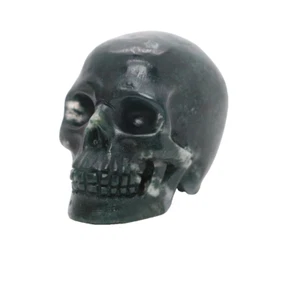 2" GREEN AGATE Carved Crystal Skull Realistic Crystal Healing - Picture 1 of 7