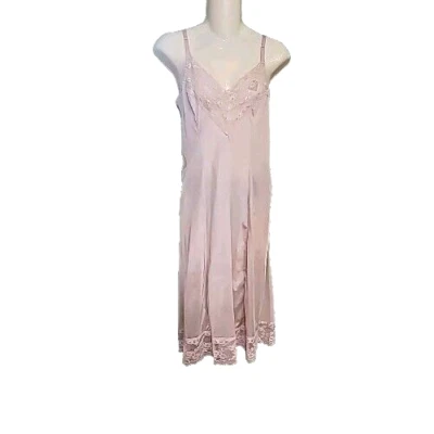 Camisón Vestido Vintage Texsheen Completo Sin Mangas Talla 38 Rosa Té Nylon Hecho en EE. UU. Foto 1 de 4