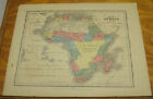 Carte COULEUR ANTIQUE 1849 d'Olney's/AFRIQUE