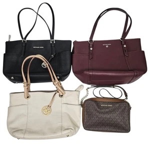 Lote de 4 bolsos de hombro Michael Kors de cuero de lona recubierta para mujer auténticos - Imagen 1 de 24