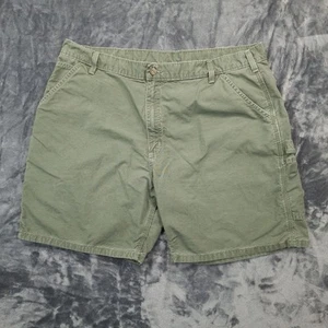 Carhartt Mens 42 Work Shorts Green Carpenter Utility Cotton Made In Mexico - Picture 1 of 10