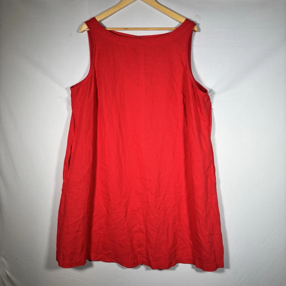 Vestido Feminino Ava and Viv Linho Vermelho Cereja 1X Festa de Natal Lagenlook - Imagem 1 de 4