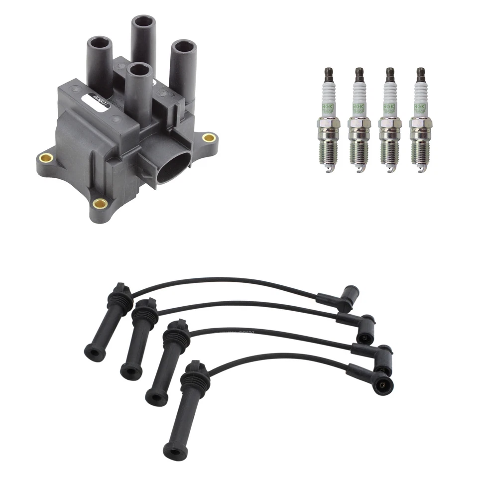 Kit de 4 bujías de platino NGK cables de bobina de encendido Denso para Ranger 2,3 L4 D FI Foto 1 de 1