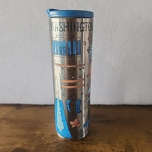 Bicchiere Starbucks Washington DC argento serie viaggio caffè isolato 16 oz - Foto 1 di 7