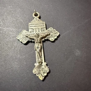 Pardon Crucifix Cross Gunmetal Finish 2 1/4" Italy Indulgences - Picture 1 of 7