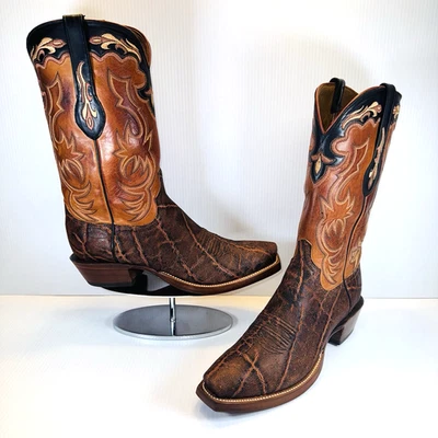 Men's Lucchese Exotic Boots Size 9.5 2E with Ornate Embroidered Leather Upper - Image 1 of 4