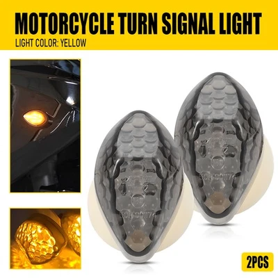 Luces ámbar intermitentes LED delanteras universales 12V para motocicleta montaje empotrado Foto 1 de 4