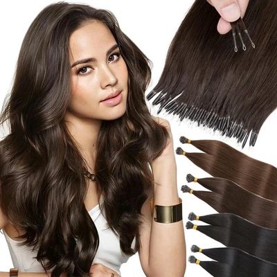 Nano Ring Tip Micro Loop Bead Real Remy Human Hair Extensions THICK 1g/strand - Image 1 of 4