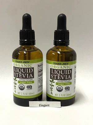 2 Pack Trader Joe's Organic Liquid Stevia Sweetener Sugar-Free 2oz Vegan EXP2028 - Image 1 of 2
