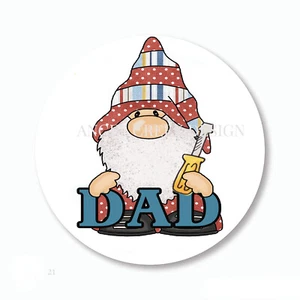 Dad Father's Day Favors Scrapbook Stickers Gnome Envelope Seals Gnome Labels - Picture 1 of 1